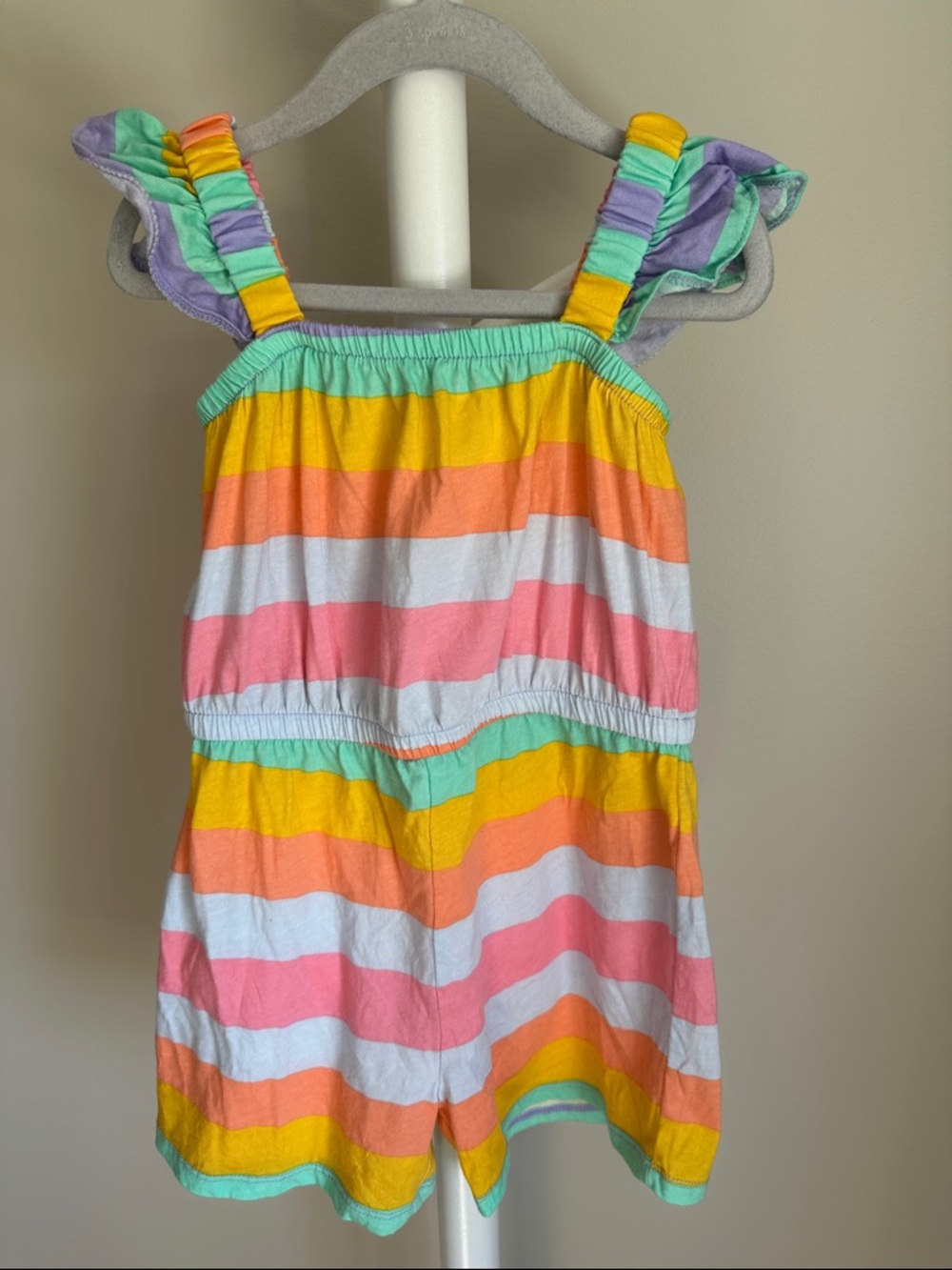 Old Navy Striped Ruffle Sleeve Romper 5T